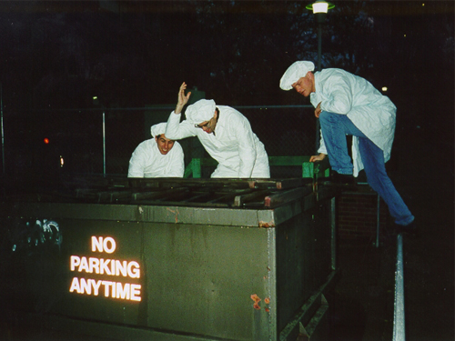 Conduction Band rummaging through a dumpster